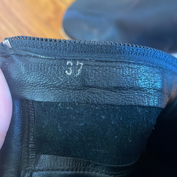 Calvin Klein Collection Black Leather Wooden Wedges size 7 - Picture 15 of 16